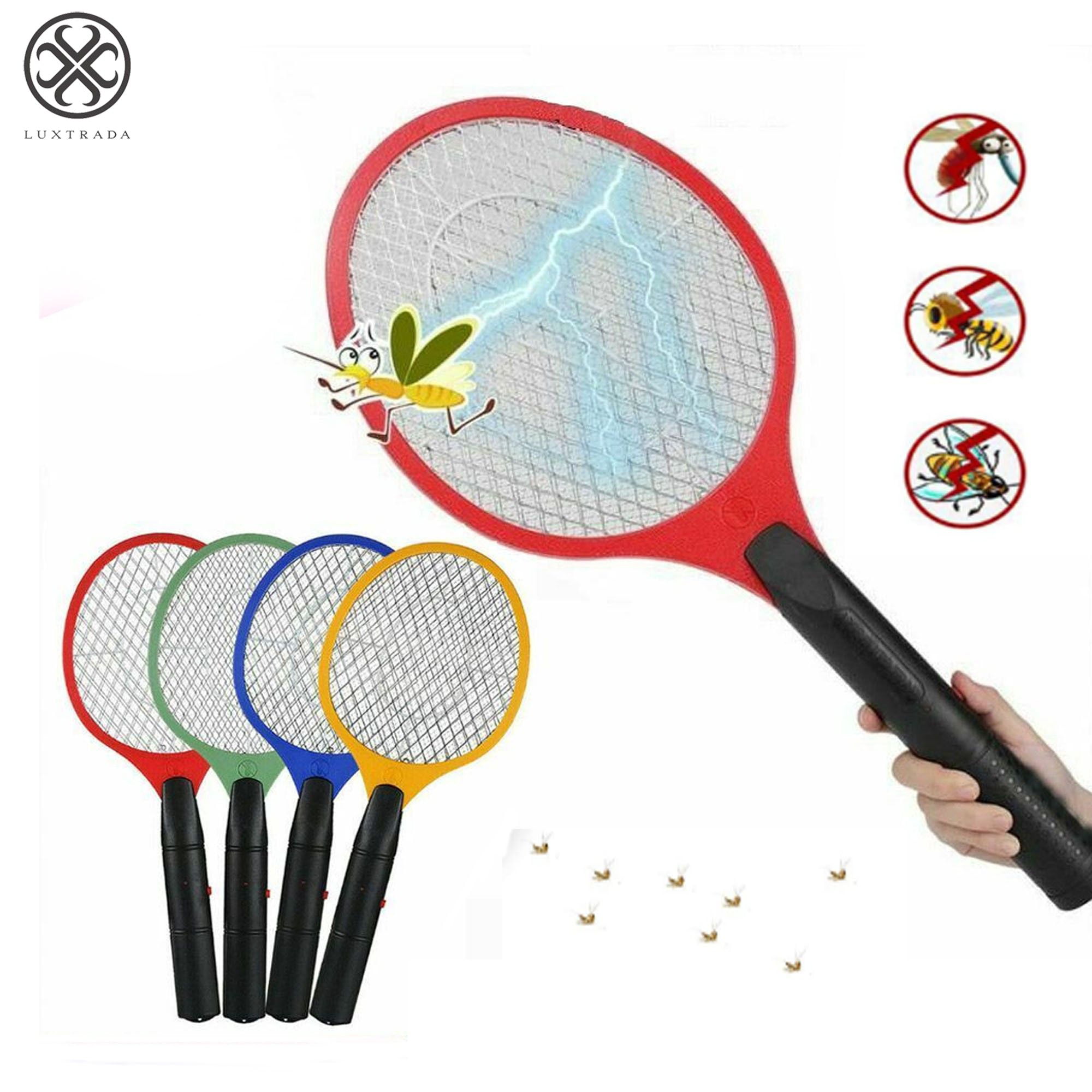 Electric Bug Pest Insect Fly Wasp Handheld Racket Zapper Killer Mosquito Swatter 